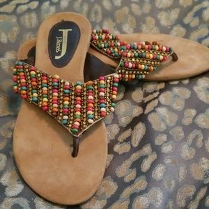 3/$50 J. Renee Beaded Flip Flop Sandal Sz 6